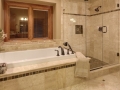 Drop In tub  walk-in tile shower